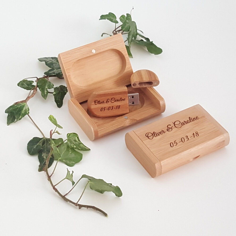 Bamboo USB in Solid Wood Gift Box - Image 3